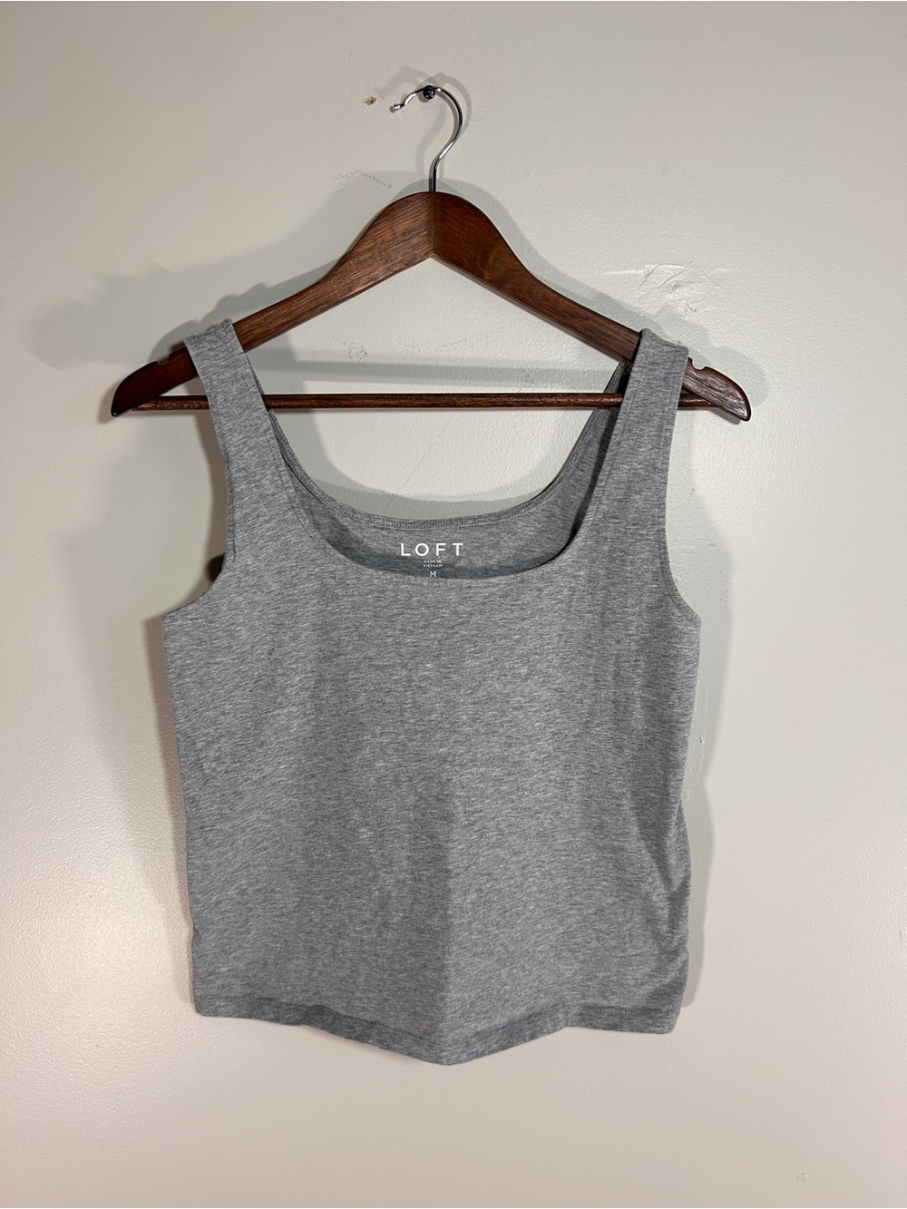 LOFT Heather Gray Scoop Tank Top